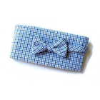 Navy and Blue Tattersall Plaid Cummerbund and Tie